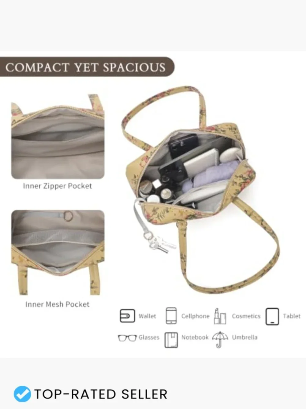 Vegan Leather Bowler Bag Women East-West Slouchy Shoulder Tote Purse with Charm